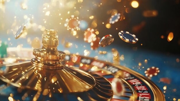 Live Bandar Poker table at akimbo with professional dealer and five-card hands